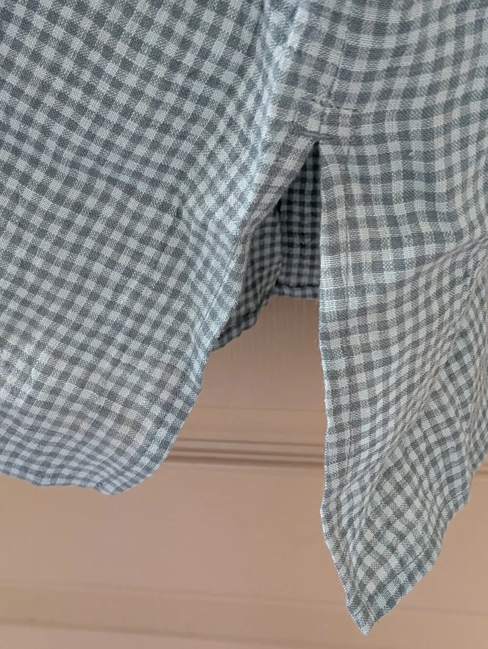 NWT Eileen Fisher Puckered Organic Linen Mandarin Collar Dress - L - Amal - Picture 6 of 12